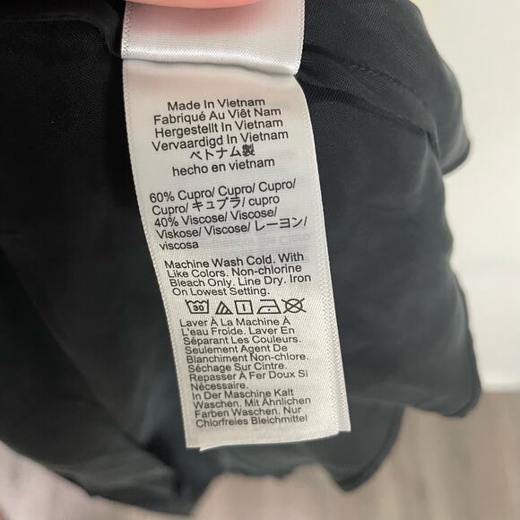 J Crew Gwyneth V-Neck Slip Cupro Blend Black Party Dress US Womens 14 NEW - Picture 7 of 7